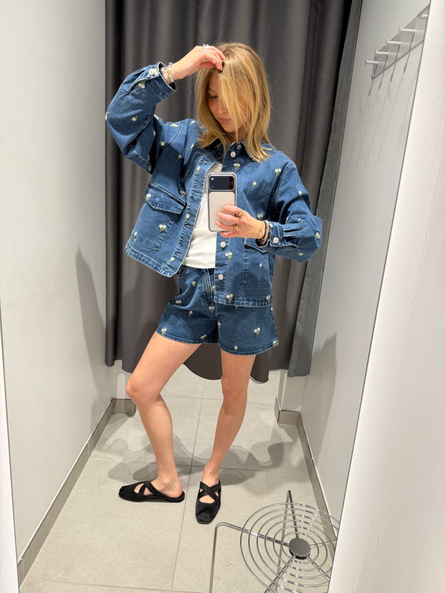 PCFLORA Shorts - Medium Blue Denim